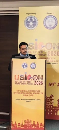 Dr. Avijit Kumar speaking at a urology conference